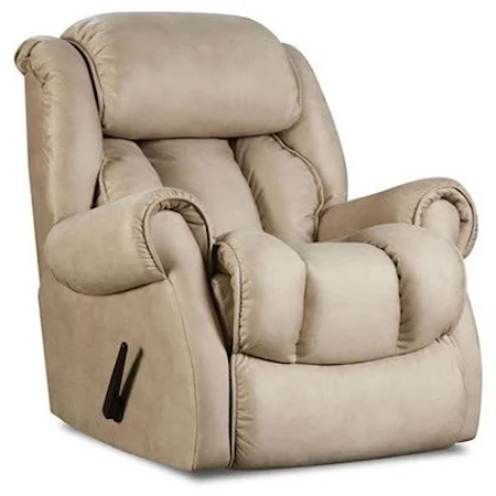 Casual Rocker Recliner with Channel Back